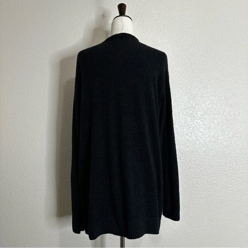 Barefoot Dreams Cozychic Lite Black Open Front Soft Sweater Cardigan, Sz Large - Picture 8 of 12